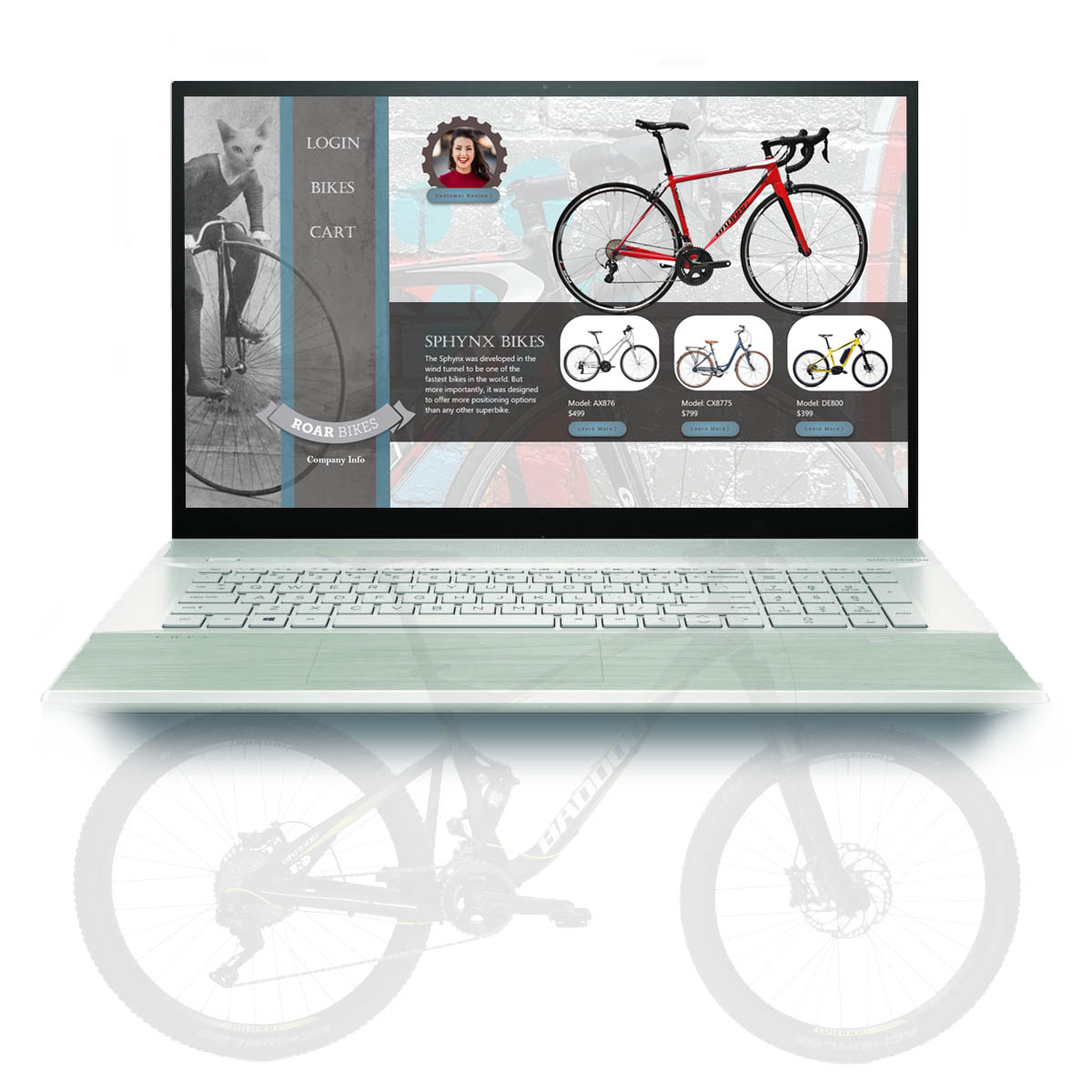 roar bike website design